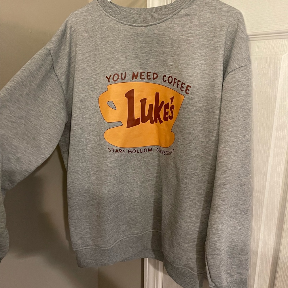 Gray Luke's Coffee Sweatshirt